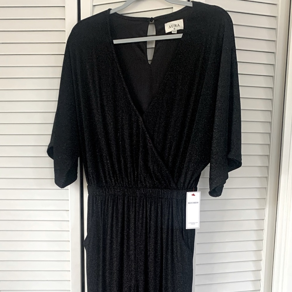Aura Black Sparkle Jumpsuit from Red Dress